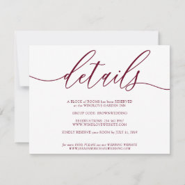 Details Signatur Einfaches Burgundy RSVP Karte