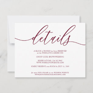 Details Signatur Einfaches Burgundy RSVP Karte