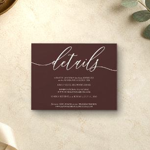 Details Signature Einfache Schokoladenbraun RSVP Karte