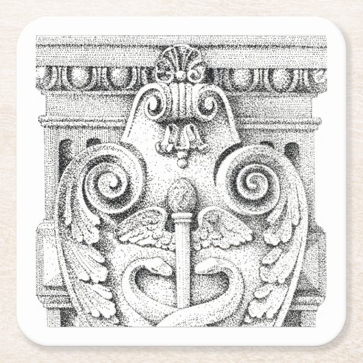 DETAILS Square Paper-Untersetzer Rechteckiger Pappuntersetzer (Vorderseite)