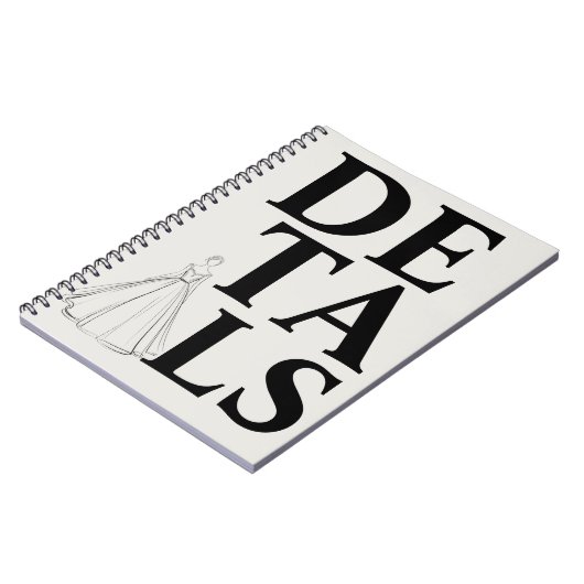 "DETAILS" Typography | Modern & Confident Wedding Notizblock (Linke Seite)