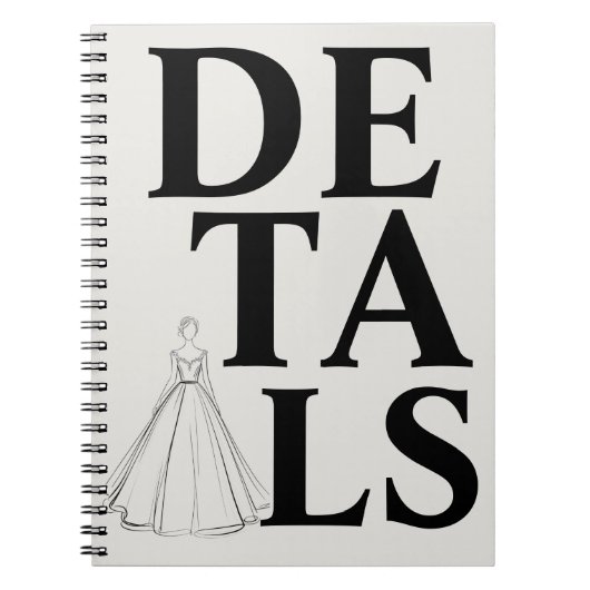 "DETAILS" Typography | Modern & Confident Wedding Notizblock (Vorderseite)