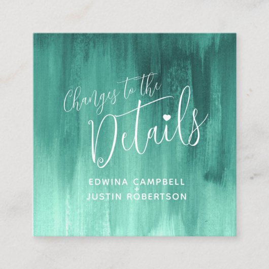 Details über Hochzeiten smaragdgrüne Kunsthandwerk Begleitkarte (Vorderseite)