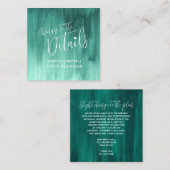 Details über Hochzeiten smaragdgrüne Kunsthandwerk Begleitkarte (Vorne/Hinten)