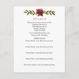 Details und Anleitungen zur Hochzeit in Burgund Begleitkarte