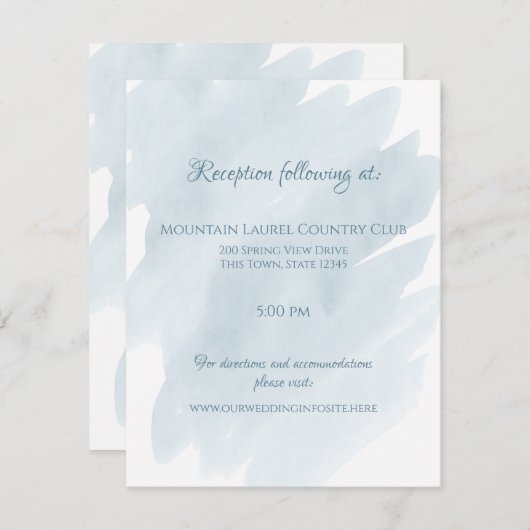 Details und Informationen zu Hochzeiten in Blue Wa Begleitkarte (Vorne/Hinten)