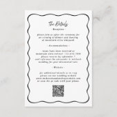 Details Wavy Border QR Code Hochzeiten schwarz Begleitkarte (Vorderseite)