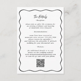 Details Wavy Border QR Code Hochzeiten schwarz Begleitkarte
