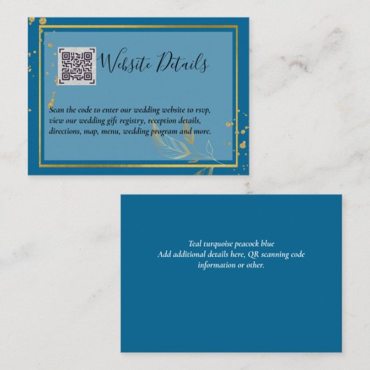 DETAILS-Website zum Hochzeitstichtag QR CODE UAWG  Begleitkarte (Vorne/Hinten)