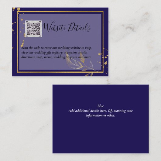 DETAILS-Website zum Hochzeitstichtag QR CODE UAWG Begleitkarte (Vorne/Hinten)