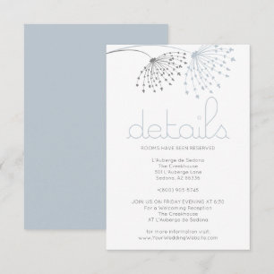 DETAILS Whimsical Dusty Blue Doodle Blume Einladung