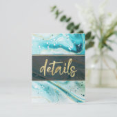 Details zu Aquamarinem Marmor und Goldfolie aus In Begleitkarte (Stehend Vorderseite)