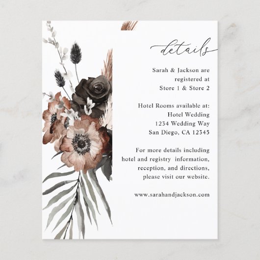 Details zu Black & Natural Floral Boho Flyer (Vorne)