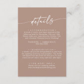 Details zu Boho Chic Neutral Taupe Hochzeiten Begleitkarte (Vorderseite)