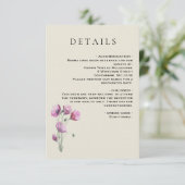 Details zu Boho Floral Plum und Beige Hochzeiten Begleitkarte (Stehend Vorderseite)