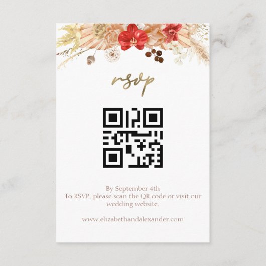 Details zu Boho Floral Wedding | UAWG | | QR-Code Begleitkarte (Rückseite)