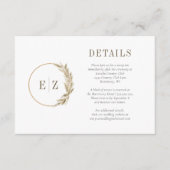 Details zu Boho Pampas Grass Monogram Wreath Beige Begleitkarte (Vorderseite)
