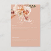 Details zu Boho Peach & Rust Blumenpfirsiche Begleitkarte (Vorderseite)