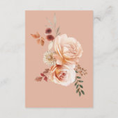 Details zu Boho Peach & Rust Blumenpfirsiche Begleitkarte (Rückseite)