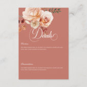 Details zu Boho Peach & Rust Blumenrost Begleitkarte (Vorderseite)