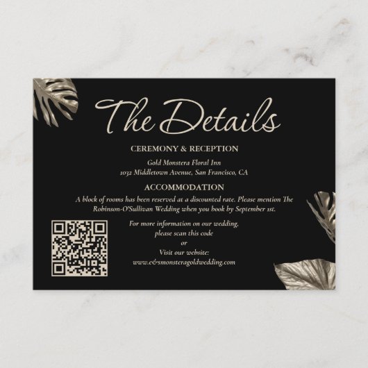 Details zu botanischen Hochzeiten mit QR Begleitkarte (Vorderseite)