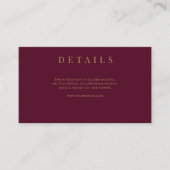 Details zu Burgundy & Gold-Hochzeiten Begleitkarte (Vorderseite)