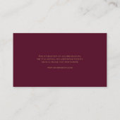 Details zu Burgundy & Gold-Hochzeiten Begleitkarte (Rückseite)