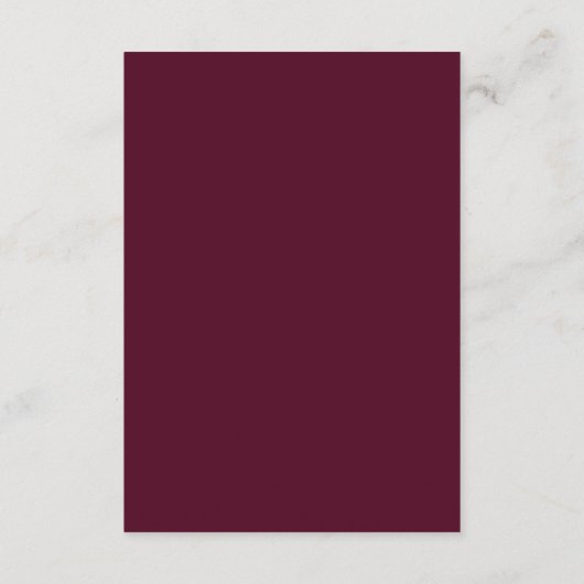 Details zu Burgundy & Gold-Hochzeiten Begleitkarte (Rückseite)
