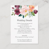 Details zu Burgundy Orange Floral Wedding Begleitkarte (Vorderseite)