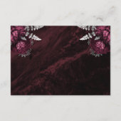 Details zu Burgundy Silver Floral Script Hochzeite Begleitkarte (Rückseite)