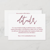 Details zu Burgundy & White Typografy Begleitkarte (Vorne/Hinten)