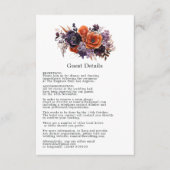 Details zu Burnt Orange, Dunklen Lila und Schwarze Begleitkarte (Vorderseite)