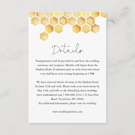 Details zu CALLA Honey Bee Begleitkarte (Vorderseite)