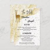 Details zu Chic Gold Deer & Confetti Wedding Begleitkarte (Vorne/Hinten)