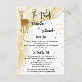 Details zu Chic Gold Deer & Confetti Wedding Begleitkarte