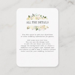 Details zu Creme und Sage WEDDING Begleitkarte