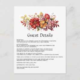 Details zu den beleidigenden Red Floral Wedding Begleitkarte