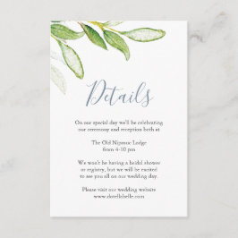 Details zu den Blätter für die Hochzeitskarte Begleitkarte