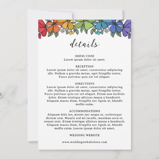 Details zu den Blume für Monogramm, LGBT-Hochzeit Einladung (Rückseite)