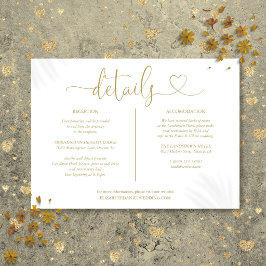 Details zu den eleganten Gold Heart Skripts Einladung