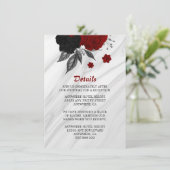 Details zu den eleganten schwarz-roten Blume Begleitkarte (Stehend Vorderseite)