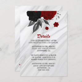 Details zu den eleganten schwarz-roten Blume Begleitkarte