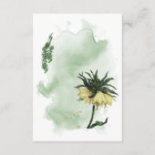 Details zu den grünen Blätter der gelben Lilie Blu Begleitkarte (Rückseite)