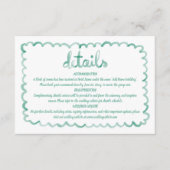 Details zu den handgezogenen, grünen Rahmen Begleitkarte (Vorderseite)