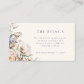 Details zu den Hochzeiten in Blautönen Begleitkarte (Vorderseite)