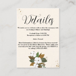 Details zu den Hochzeiten in Braun und Creme Begleitkarte