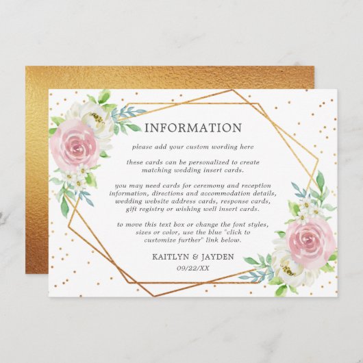 Details zu den Hochzeiten in Chic Geometric Gold F Einladung (Vorne/Hinten)