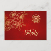 Details zu den Hochzeiten in Magnolia Red Gold Begleitkarte (Vorderseite)