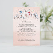 Details zu den Hochzeiten in Rosa Begleitkarte (Stehend Vorderseite)