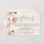 Details zu den Hochzeiten in Rosa Begleitkarte (Vorne/Hinten)